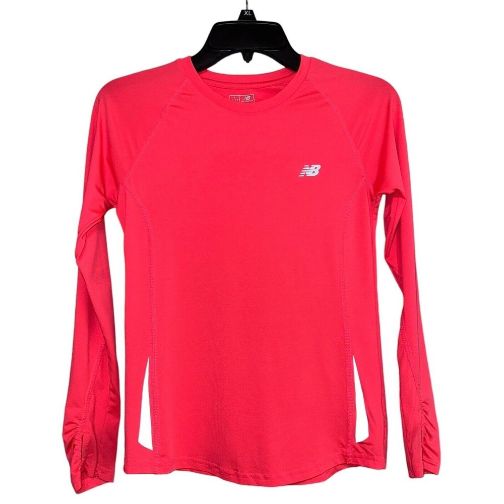 New Balance Girls Size M‎ 10/12 Long Sleeve Long Sleeve Pullover Pink Shirt